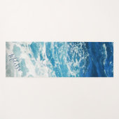 Aangepaste blauwe Zeeen en golven voor oceanen Yogamat (Voorkant (horizontaal))