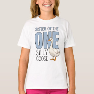 Aangepaste Blauwe Zus van de Eén Domme Gans Verjaa T-shirt