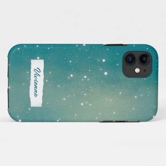 Aangepaste Blauwgroen Aqua Blue iPhone Case (Achterkant (horizontaal))