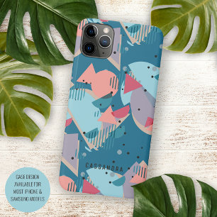 Aangepaste Blauwgroen Blauw Blush Perzik Sinaasapp iPhone 11 Pro Max Hoesje