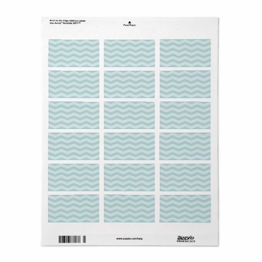Aangepaste blauwgroen chevron lege mailingadreseti etiket (Full Sheet)