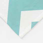 Aangepaste Blauwgroen Chevron Pink Owl Fleece Blan (Hoek)