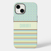Aangepaste Blauwgroen en langzame groene patroonte Case-Mate iPhone Case (Achterkant)