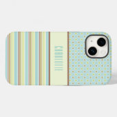 Aangepaste Blauwgroen en langzame groene patroonte Case-Mate iPhone Case (Achterkant (horizontaal))