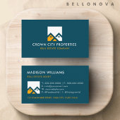 Aangepaste Blauwgroen Groen Wit Geel Makelaar Visitekaartje