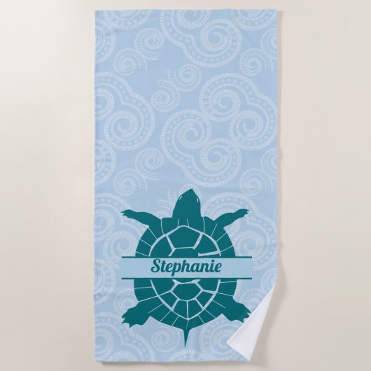 Aangepaste Blauwgroen handdoek voor  Zee (Voorkant)