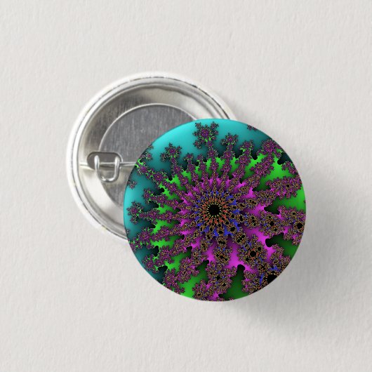 Aangepaste Blauwgroen Paarse burst Small Button (Voorkant /achterkant)