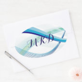 Aangepaste Blauwgroen Stickers voor zeeglazen (Envelop)