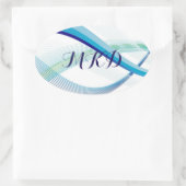 Aangepaste Blauwgroen Stickers voor zeeglazen (Tas)