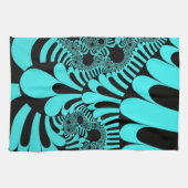 Aangepaste Blauwgroen zwarte keukenhanddoeken (Horizontaal)