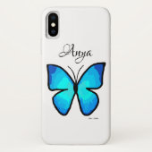 Aangepaste blauwvlinder Case-Mate iPhone case (Achterkant)