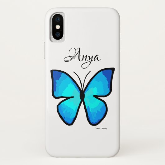 Aangepaste blauwvlinder Case-Mate iPhone case (Achterkant)