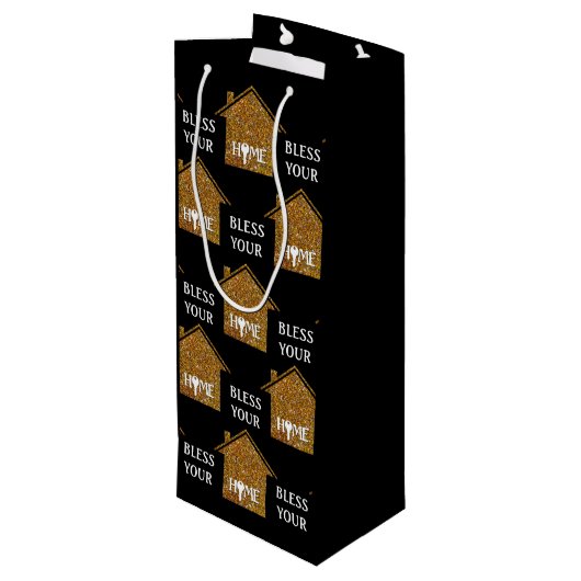 Aangepaste BLEEM UW THUIS Realtor Client Wijn Cadeautas (Achterkant Gekanteld)