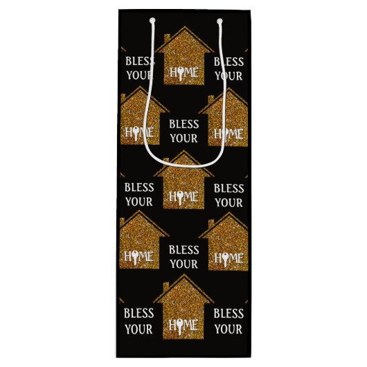 Aangepaste BLEEM UW THUIS Realtor Client Wijn Cadeautas (Voorkant)