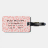 Aangepaste Bleke roze luipaard afdrukken Bagagelabel (Achterkant horizontaal)