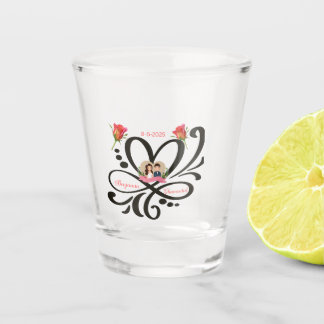 Aangepaste blikkoeler, huwelijksgunst, jubileumcad shot glas