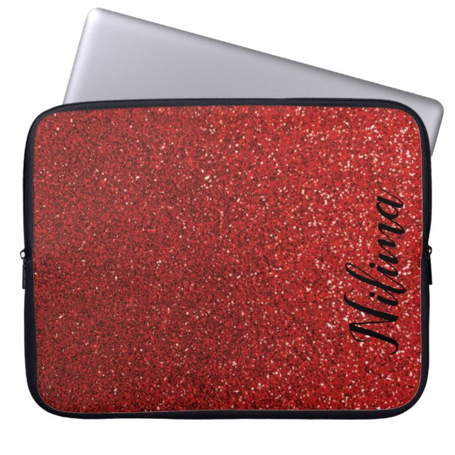 Aangepaste bloedrode naald Glitter Sleeve Naam (Voorkant)