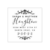 Aangepaste bloeien bruiloft paar retour adres 	rubberstempel (Afrduk)