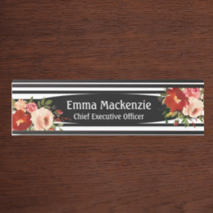 Aangepaste bloem bloemen rozen kantoor deur bord deurbordje