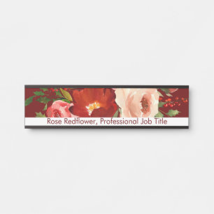 Aangepaste bloem bloemen rozen kantoor deur bord deurbordje