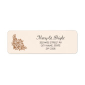 Aangepaste bloem op lichtbeige etiket (Voorkant)