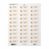 Aangepaste bloem op lichtbeige etiket (Full Sheet)