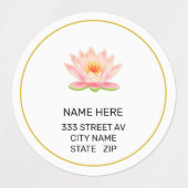 Aangepaste bloem op witte adreslabels labels (Design 2)