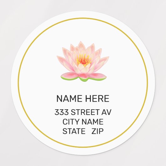 Aangepaste bloem op witte adreslabels labels (Design 1)