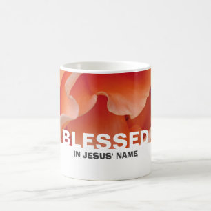 Aangepaste bloem peach roos GESEGEND Koffiemok