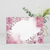 Aangepaste bloem Roze Roos Save The Date (Staand voorkant)