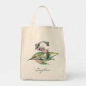 Aangepaste bloem S Letter waterverf bladmonogram Tote Bag (Voorkant)