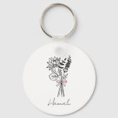 Aangepaste bloem voor bruidsmeisje sleutelhanger (Voorkant)