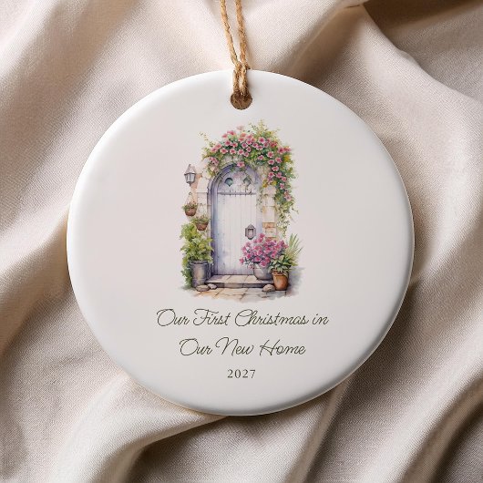 Aangepaste Bloemen Deur Eerste Kerstmis Nieuwe Hui Keramisch Ornament