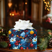 Aangepaste Bloemen en Ornamenten Kerst Cadeaupapier
