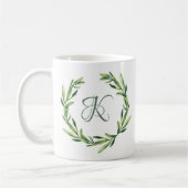 Aangepaste Bloemen Gepersonaliseerde Monogram Init Koffiemok (Links)