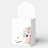Aangepaste Bloemen Goud Hart Trouwgunstbox | Wit Bedankdoosjes (Geopend)