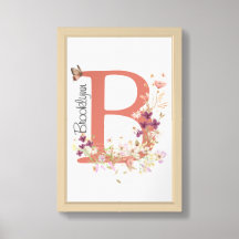 Aangepaste Bloemen Initiaal Print Letter B Kwekeri