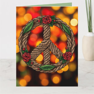 Aangepaste Bloemen Keltische Kerstknoop Vredesbord Kaart