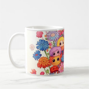 Aangepaste bloemen, kleurrijk, schattig koffiemok