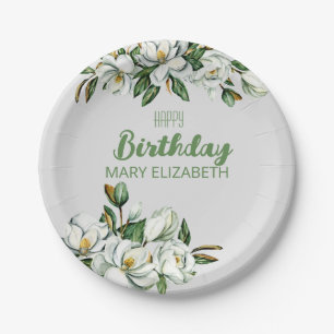 Aangepaste Bloemen Magnolia GreenEnergy BIrthday P Papieren Bordje
