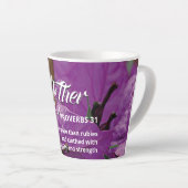 Aangepaste Bloemen MOEDER Spreuken 31 Latte Mok (Rechterhoek)