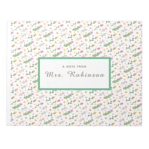 Aangepaste bloemen Naam Elegante wilde bloem sch Notitieblok