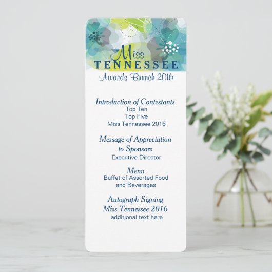 Aangepaste Bloemen Pageant Awards Brunch Programma (Staand voorkant)