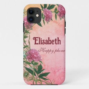 Aangepaste bloemen rustieke pioen thema gepersonal iPhone 11 hoesje