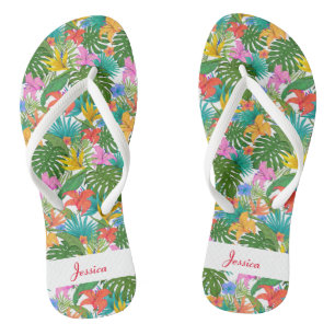 Aangepaste Bloemen Teenslippers met Hibiscus