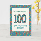 Aangepaste Bloemen Verjaardag Kaart 100 jaar Jong (Gele Bloem)