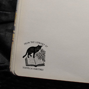 Aangepaste  Bloemenbibliotheek Cat Rubberstempel