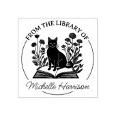 Aangepaste bloemenbibliotheekkattenboek  	rubberstempel (Afrduk)
