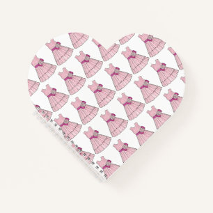 Aangepaste Bloemenmeisje Pink Gown Wedding Party Notitieboek