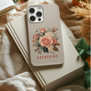 Aangepaste bloemenrozen telefoonhoesje voor vrouwe Case-Mate iPhone 14 pro hoesje